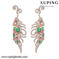 94172 indian Style leaf shape Colorful fancy design gold plated diamond Earring Jewelry